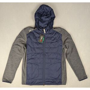 NWT RLX Ralph Lauren CoolWool Hybrid Jacket Hooded Gray Navy Men's Size L
